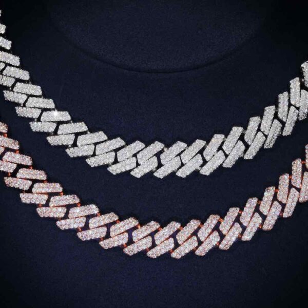 10MM Round Cut Moissanite Cuban Link Chain - Image 2