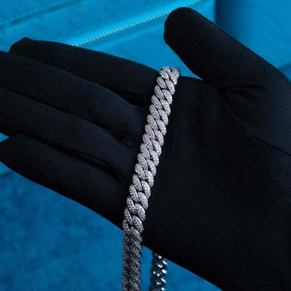 10MM Moissanite Prong Miami Cuban Link Chain - Image 3