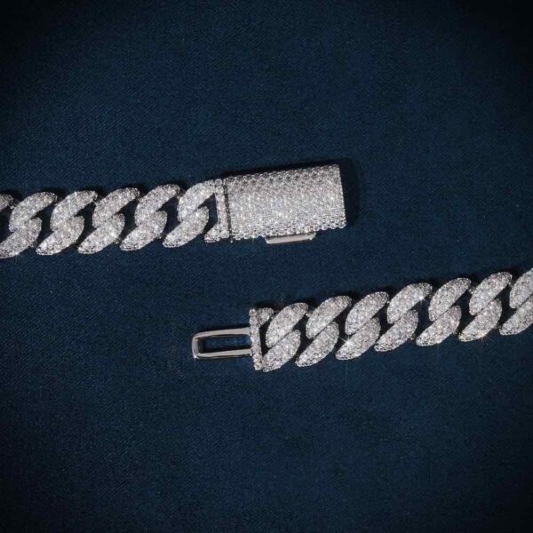 10MM Moissanite Prong Miami Cuban Link Chain - Image 2
