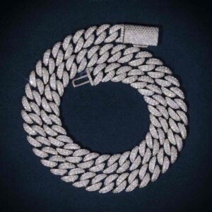10MM Moissanite Prong Miami Cuban Link Chain