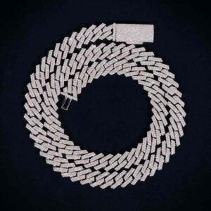2-Row 12MM Moissanite Prong Cuban Link Chain