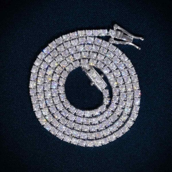 3MM Moissanite Tennis Chain 14K Gold
