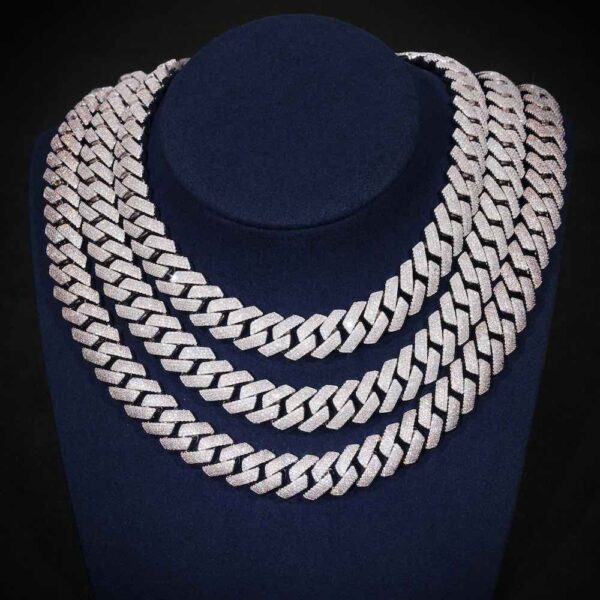 4-Row 15MM Moissanite Cuban Link Chain - Image 3