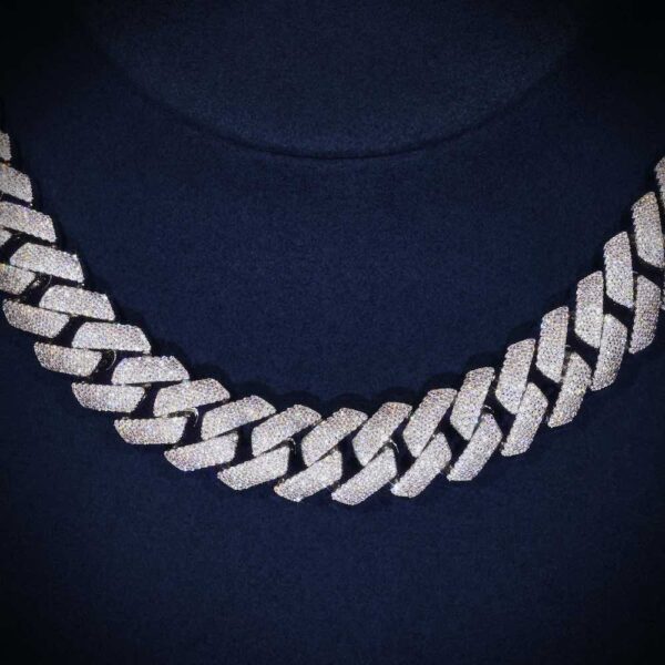 4-Row 15MM Moissanite Cuban Link Chain - Image 2