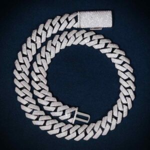 4-Row 15MM Moissanite Cuban Link Chain