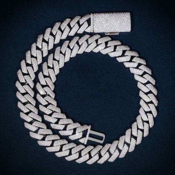 4-Row 15MM Moissanite Cuban Link Chain
