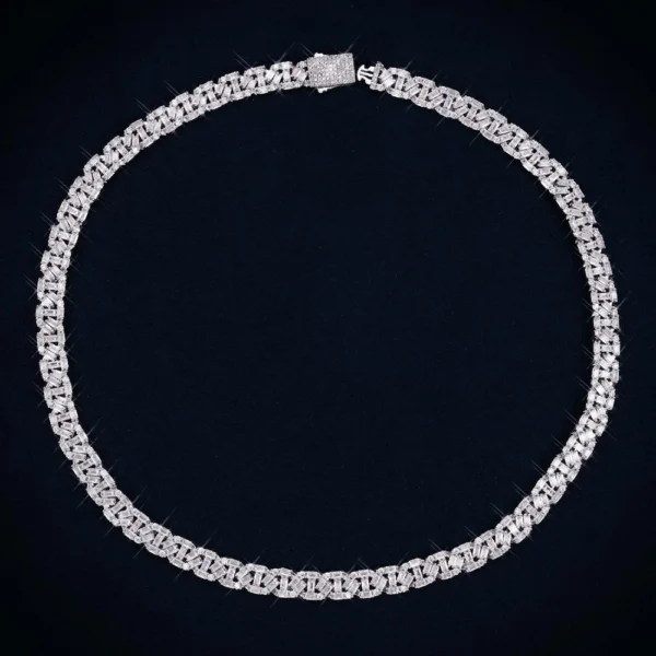8MM VVS Baguette Mariner Link Chain 14K Gold