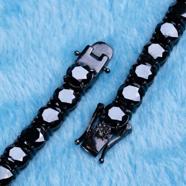 Black Moissanite Tennis Chain 14K Black Gold - Image 3