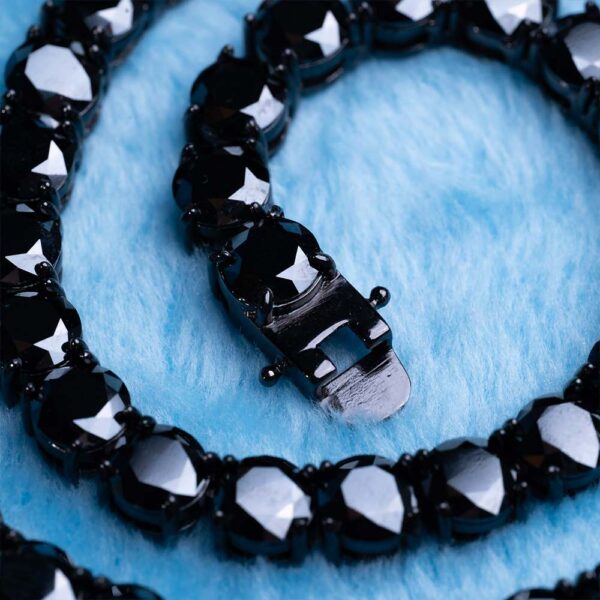Black Moissanite Tennis Chain 14K Black Gold - Image 2