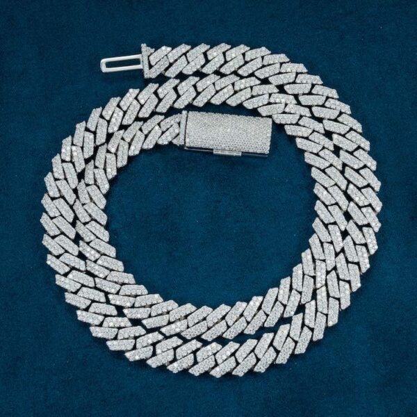 10MM Round Cut Moissanite Cuban Link Chain