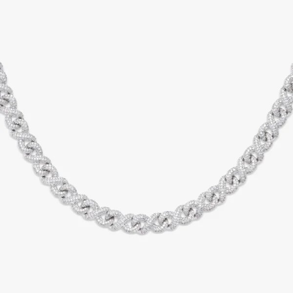 10MM Moissanite Infinity Link Chain 14K Gold - Image 2