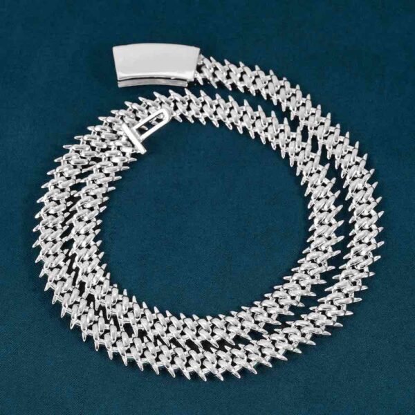 10MM Spiked Moissanite Cuban Link Chain 14K Gold - Image 3