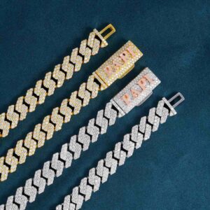 2-Row 10MM Moissanite Cuban Link Chain 14K Gold