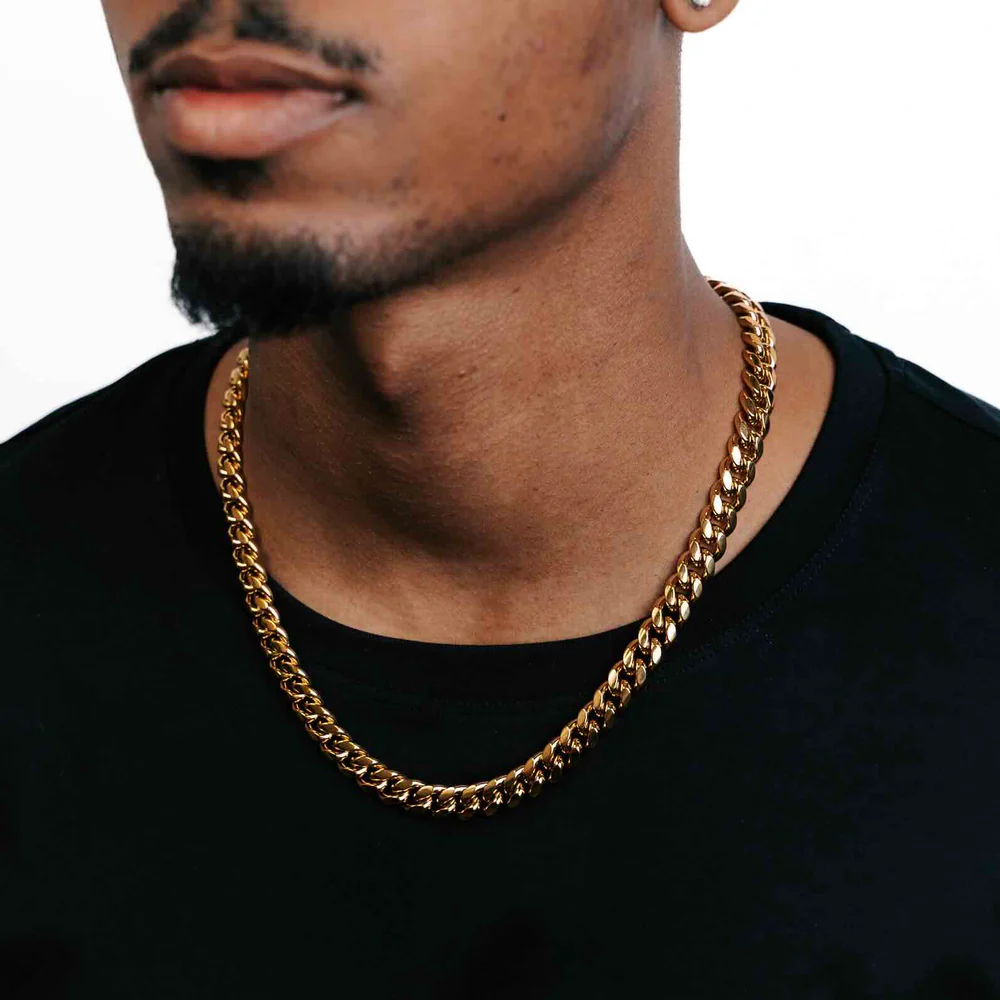 10MM Gold Cuban Link Chain - Image 2