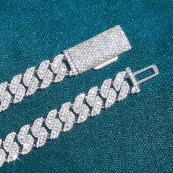 10MM Halo Set Iced Out Cuban Link Chain 14K Gold - Image 2