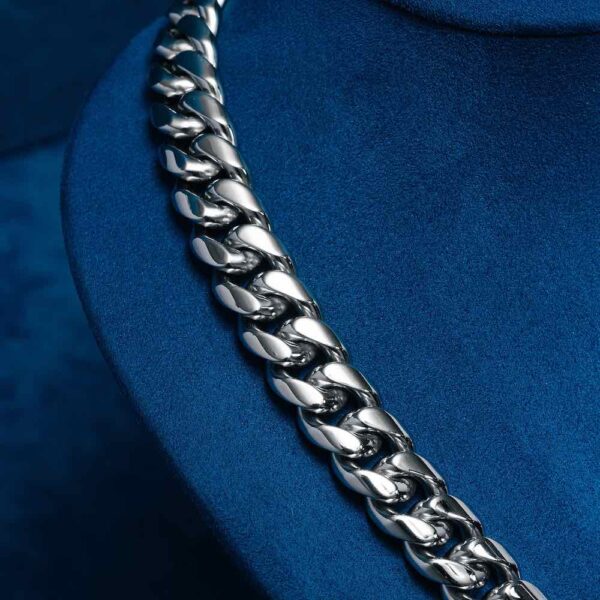 12MM Cuban Link Chain 14K White Gold - Image 2
