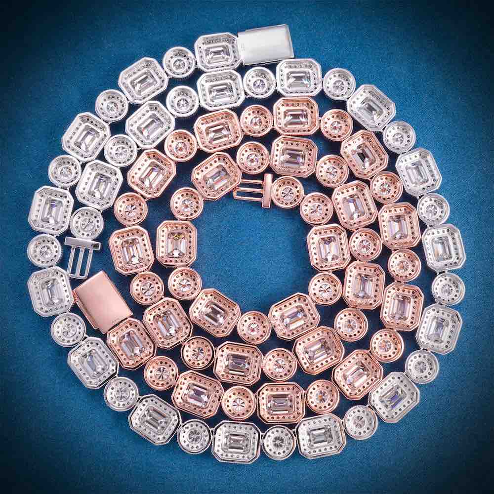 12MM Halo Cluster Iced Out Tennis Chain - Image 2