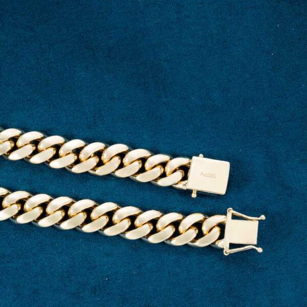 12MM Miami Cuban Link Chain 14K Gold - Image 2