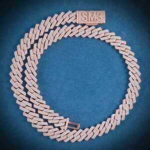 12MM Custom Clasp Two-Tone Cuban Link Chain 14K Gold