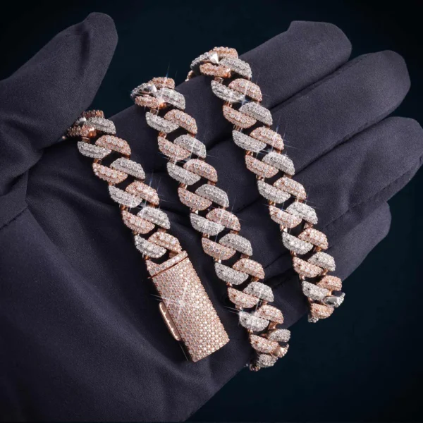 13MM Moissanite Two-Tone Miami Cuban Link Chain 14K Gold - Image 3