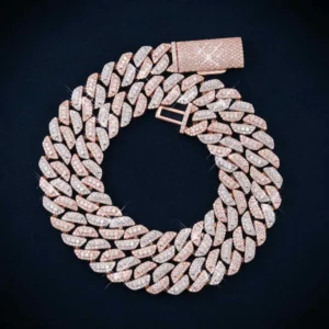 13MM Moissanite Two-Tone Miami Cuban Link Chain 14K Gold