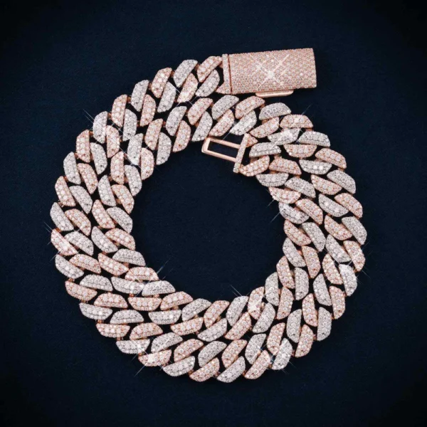 13MM Moissanite Two-Tone Miami Cuban Link Chain 14K Gold