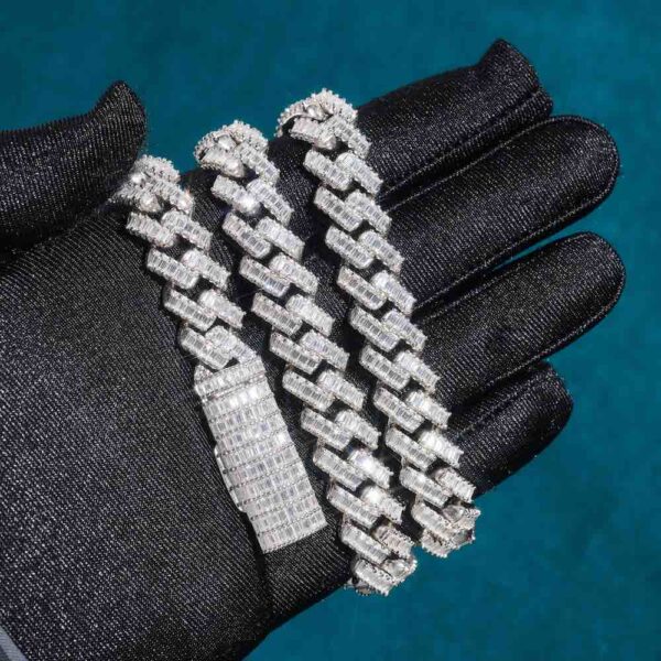 13MM Baguette Diamond Iced Out Cuban Link Chain 14K Gold - Image 3