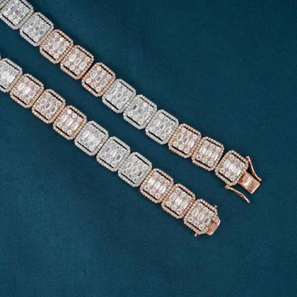 13MM Moissanite Clustered Baguette Tennis Chain - Image 2
