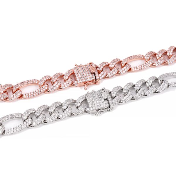 14MM Diamond Figaro Chain 14K - Image 3