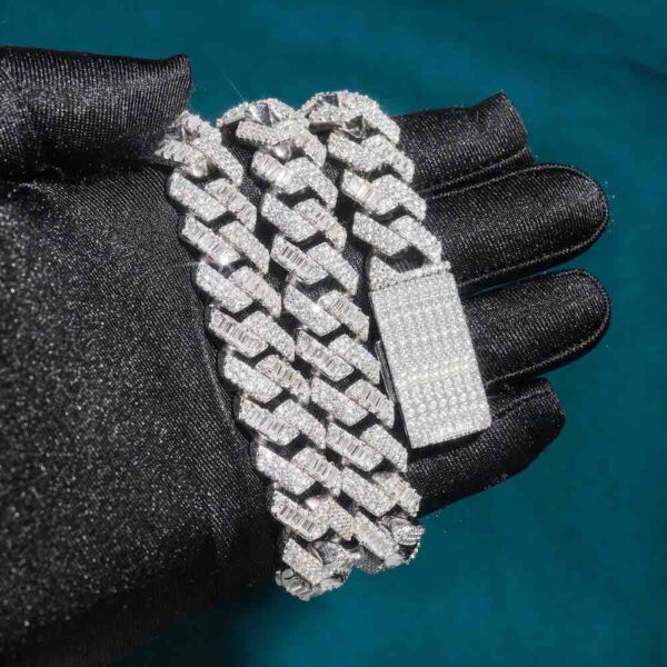15MM Mix Cut Iced Out Cuban Link Chain 14K Gold - Image 2