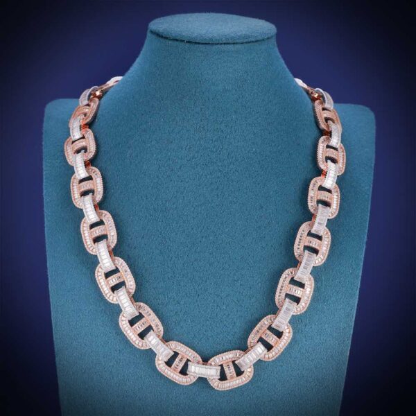 15MM Two Tone Baguette Mariner Link Chain - Image 3