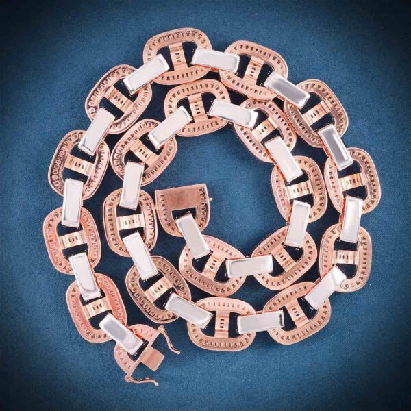15MM Two Tone Baguette Mariner Link Chain - Image 2