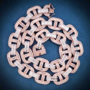 15MM Two Tone Baguette Mariner Link Chain