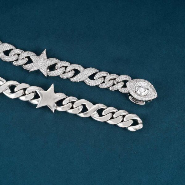 15MM Moissanite Infinity Star Link Chain - Image 2