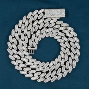 16MM Moissanite Baguette Miami Cuban Link Chain