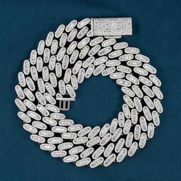 16MM Moissanite Baguette Miami Cuban Link Chain