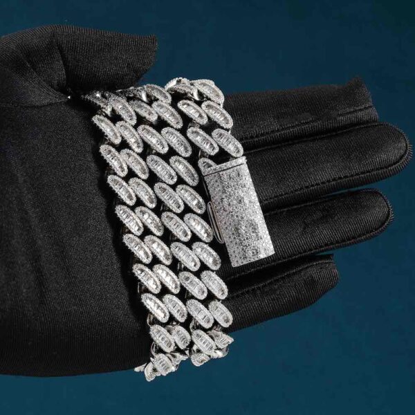 16MM Moissanite Baguette Miami Cuban Link Chain - Image 2