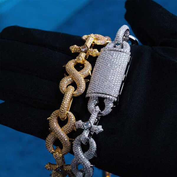 16MM Moissanite Infinity Cross Link Chain - Image 2