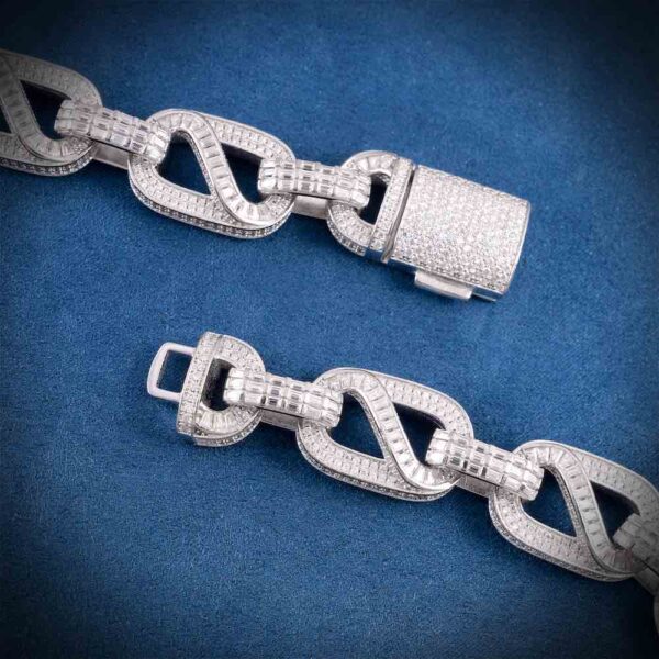 18.5MM Iced Out Baguette Mariner Link Chain 14K Gold - Image 2