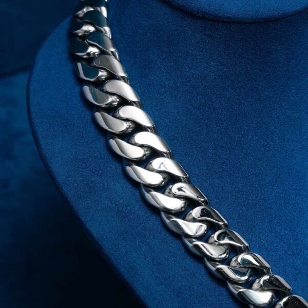 18MM Cuban Link Chain 14K White Gold - Image 2