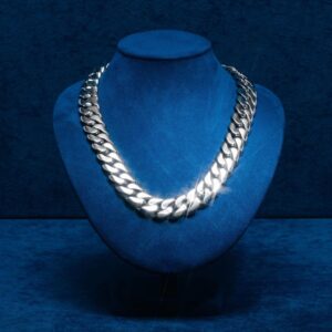 18MM Cuban Link Chain 14K White Gold
