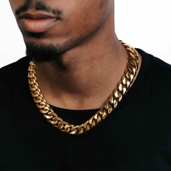 18MM Cuban Link Chain 14K Gold - Image 2