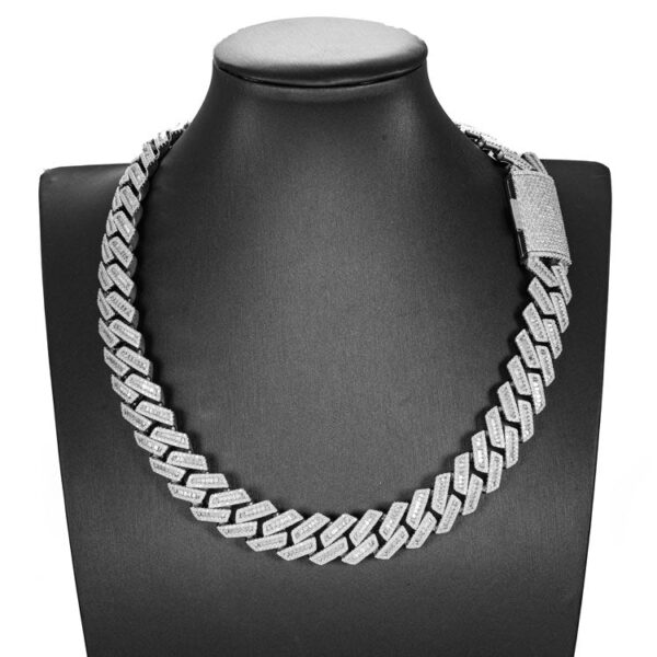 18MM Baguette Moissanite Cuban Link Chain 14K Gold - Image 3