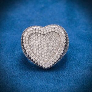2-layer Moissanite Heart Ring 14K Gold