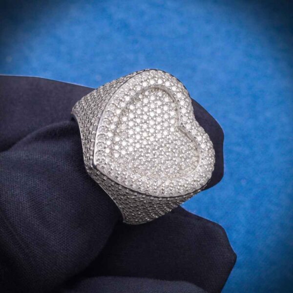 2-layer Moissanite Heart Ring 14K Gold - Image 5