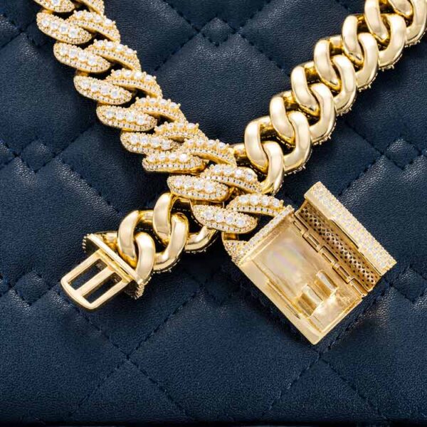 20MM Prong Moissanite Miami Cuban Link Chain - Image 3