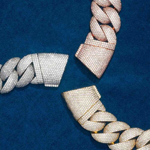 22MM Moissanite 6-Row Miami Cuban Link Chain 14K Gold - Image 3