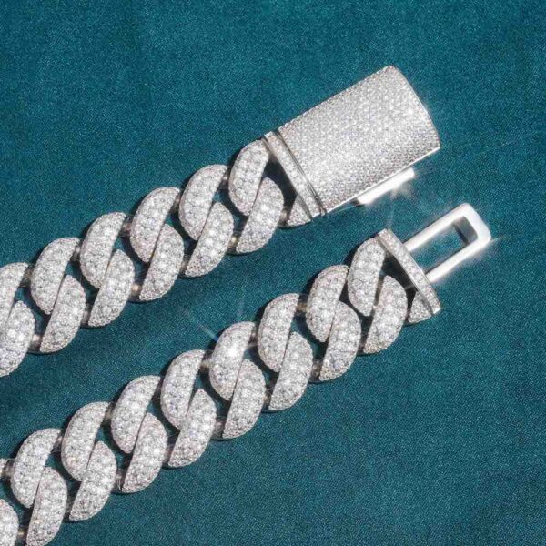 23MM Iced Out Diamond Prong Cuban Link Chain 14K Gold - Image 3