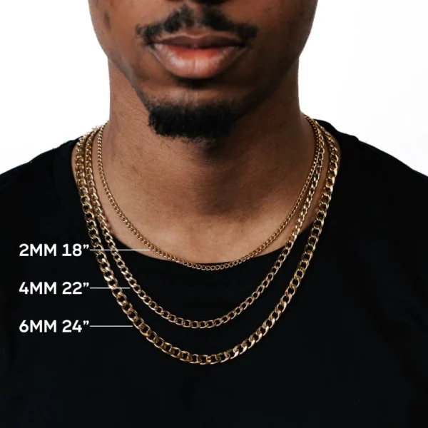 3MM Curb Link Chain 14K Gold - Image 2
