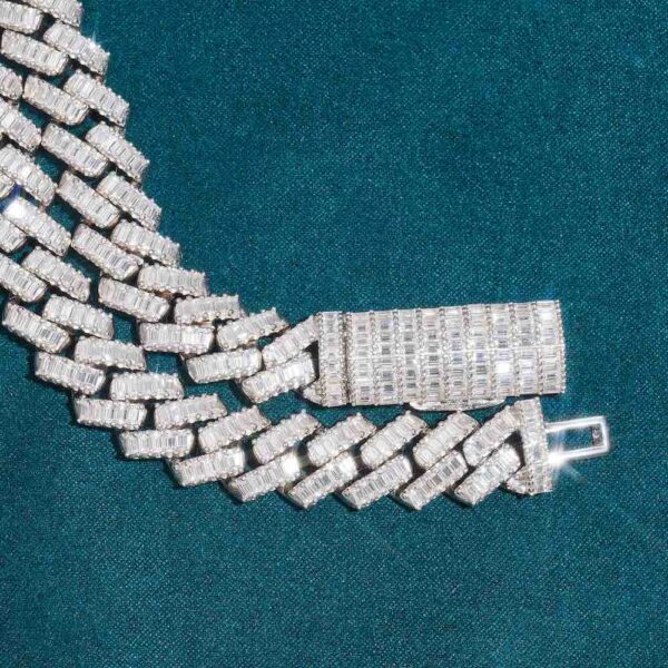 13MM Baguette Diamond Iced Out Cuban Link Chain 14K Gold - Image 2